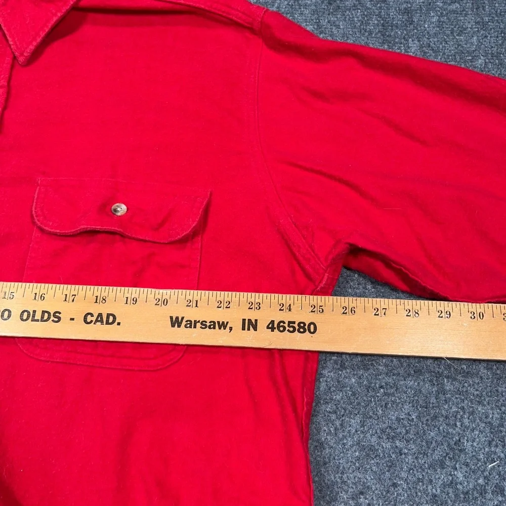VTG Five Brother Chamois Heavy Flannel Button Down Shirt Mens XLT Workwear Red